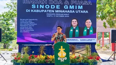 Ibadah Doa dan Puasa Sinode GMIM di Minahasa Utara, Joune Ganda Ajak Jemaat Berdoa untuk Bencana dan Krisis Pangan
