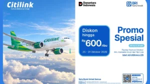Promo Citilink-BRI Berakhir 31 Oktober, Nikmati Cicilan 0 Persen hingga 12 Bulan